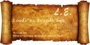 Lovász Erzsébet névjegykártya